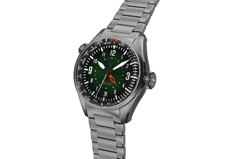 Balt-Pilot Worldtimer Dark Emerald