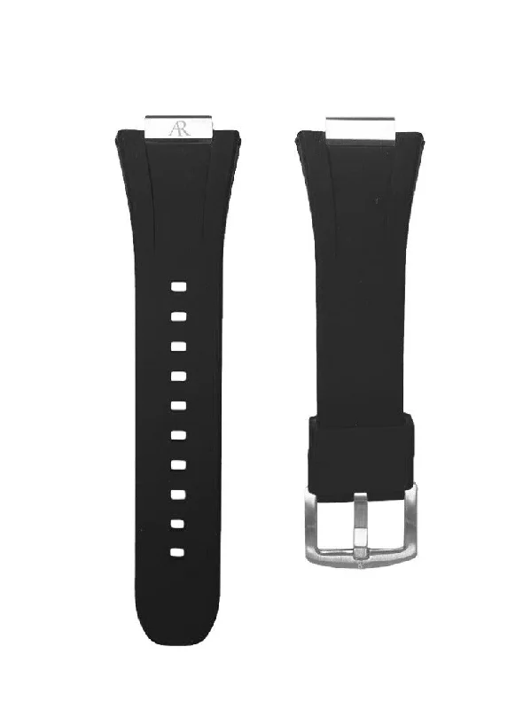 black rubber smartwatch case strap