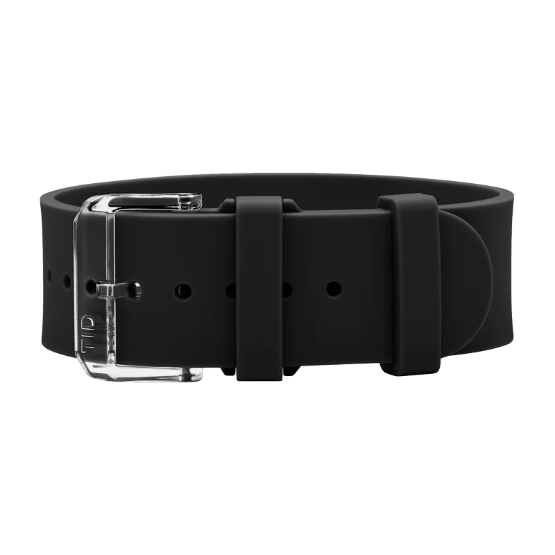 Black Silicone Strap with Transparent Buckle