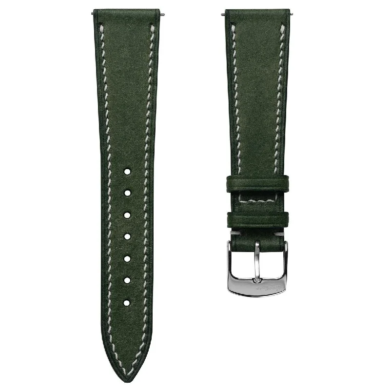 Bourton Hand-Stitched Genuine Italian Leather Watch Strap - Earth Green