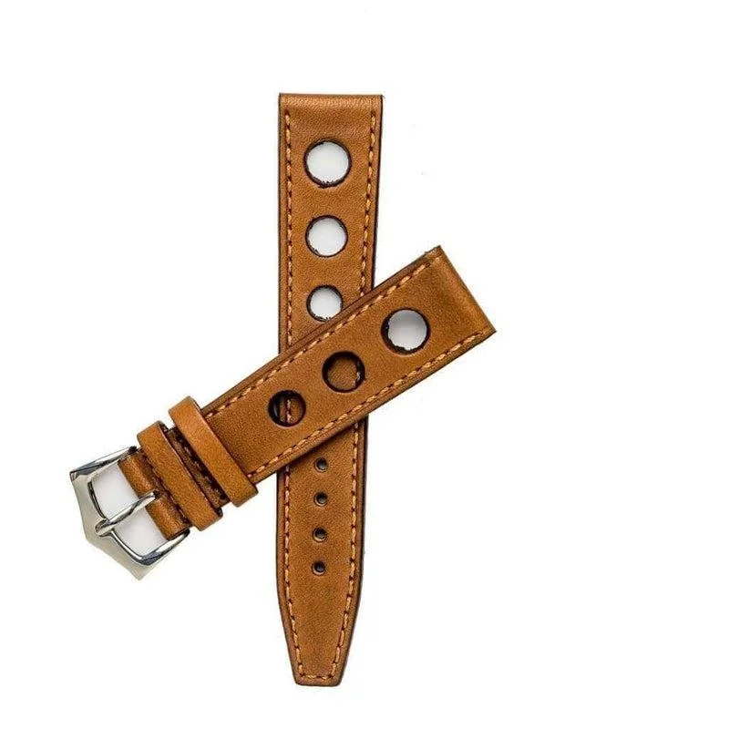 Cognac "Rally" Leather Watch Strap