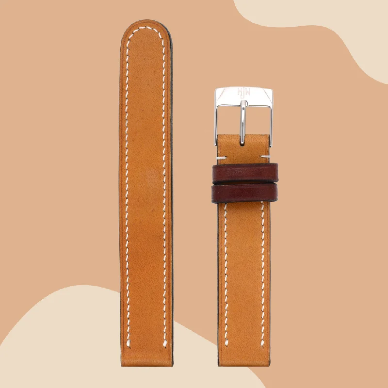 Handmade leather watch strap: London Tan