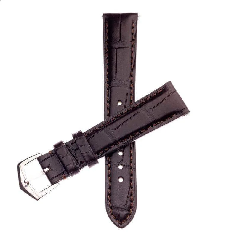 Dark Brown Matt Alligator Watch Strap