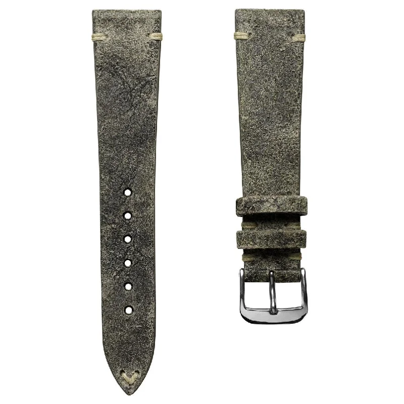 Dexter Cracked Finish Leather Watch Strap - Matte Forest Green