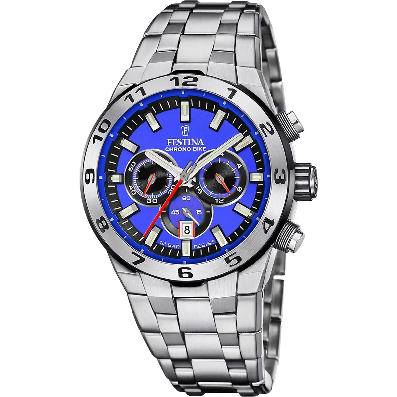 Festina Chrono Bike Stainless Steel Chronograph Mens Watch I Model F20670/3 Quartz Movement