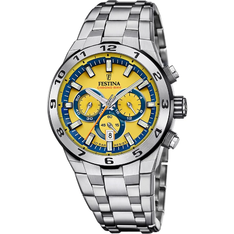 Festina Chrono Bike Stainless Steel Chronograph Mens Watch I Model F20670/4 Quartz Movement