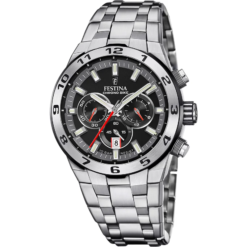 Festina Chrono Bike Stainless Steel Chronograph Mens Watch I Model F20670/6 Quartz Movement