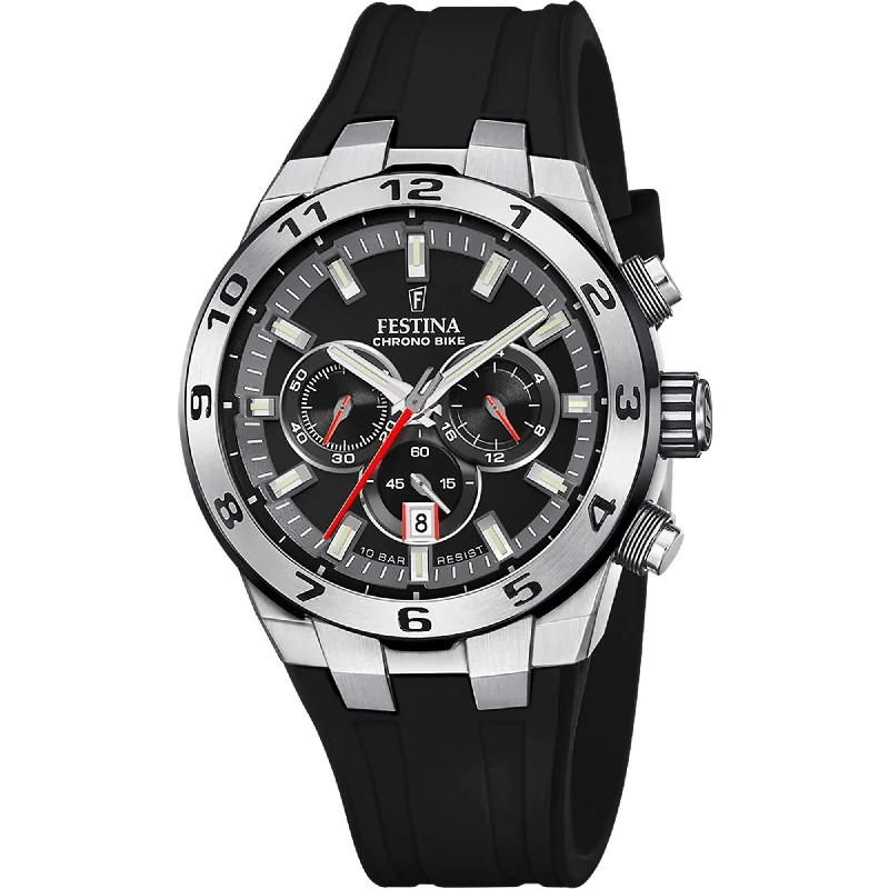 Festina Chrono Bike Rubber Chronograph Mens Watch I Model F20671/6 Quartz Movement