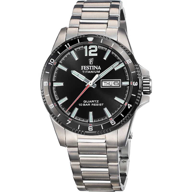 Festina Titanium Analog Mens Watch I Model F20698/4 Quartz Movement