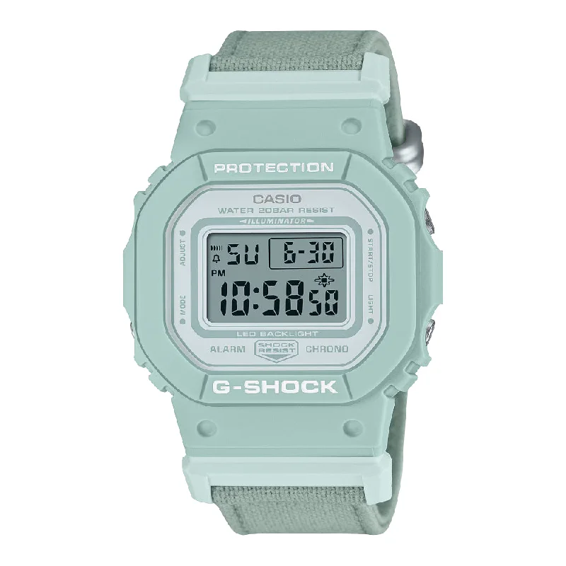 G-Shock Digital Ladies Resin Watch - Sage Dial and Organic Cloth Band