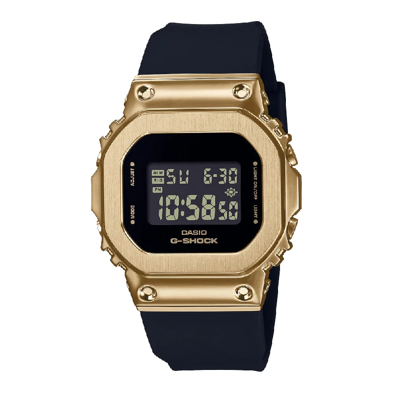 G-Shock Ladies Digital Gold-Tone Case Watch - Black Dial and Resin Strap