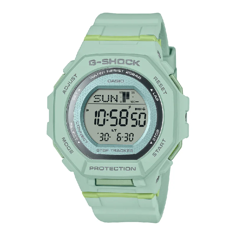 G-Shock Ladies Digital Tracker Watch - Green Resin Case and Band