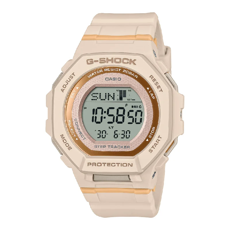 G-Shock Ladies Digital Tracker Watch - Pink Resin Case and Band