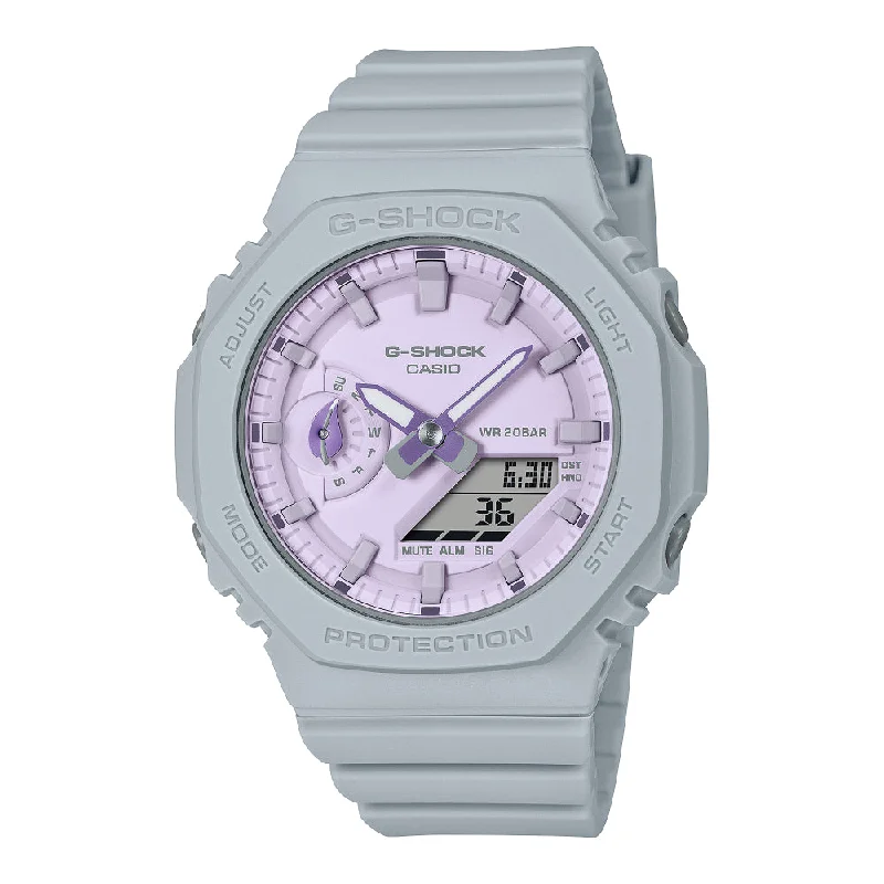 G-Shock Women's Analog-Digital Gray with Purple Dial, GMAS2100NC8A