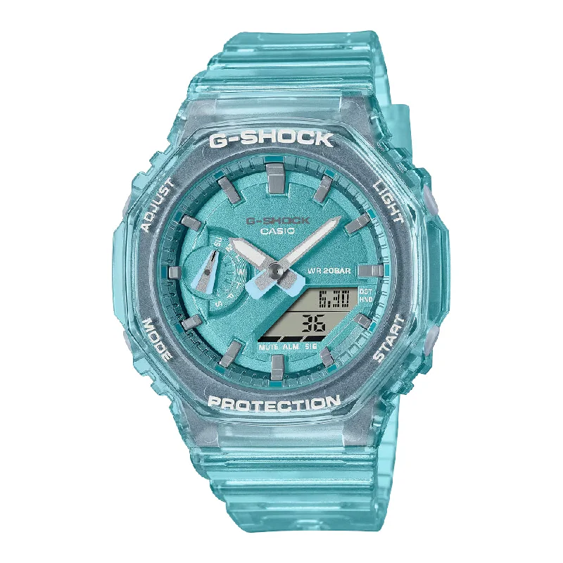 G-Shock Women's Analog-Digital Translucent Blue, GMAS2100SK2A