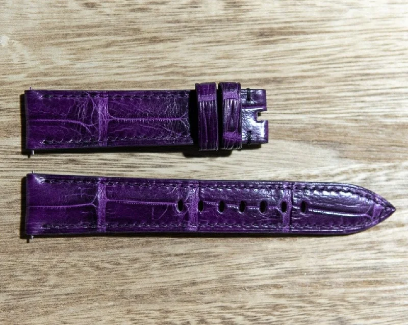 Genuine Alligator Strap - Raven Purple