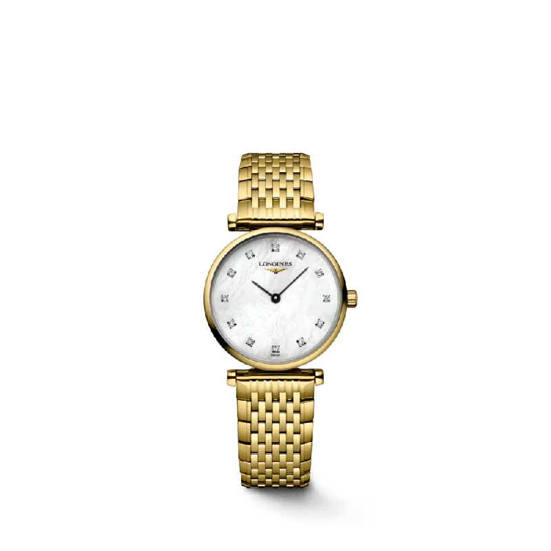 Longines La Grande Classique Gold Tone Watch with Diamonds