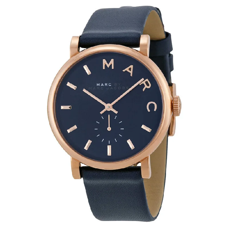 Marc By Marc Jacobs Baker Navy Dial Navy Leather Ladies Watch MBM1329 (Defect)