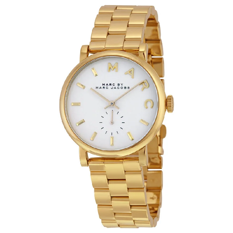 Marc By Marc Jacobs White Dial Gold-tone Ladies Watch MBM3243