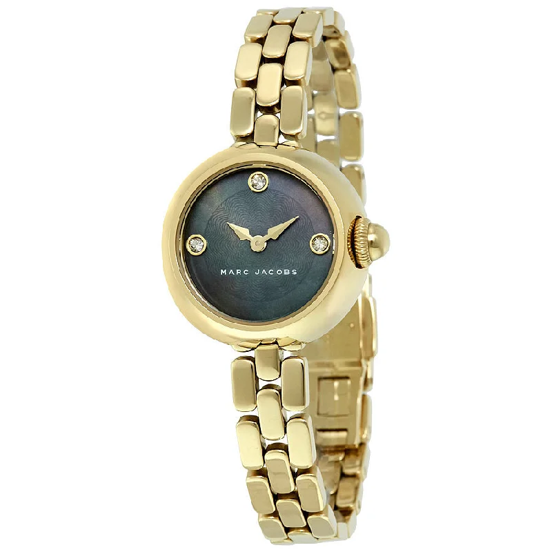 Marc Jacobs Courtney Black Dial Ladies Gold Tone Watch MJ3460