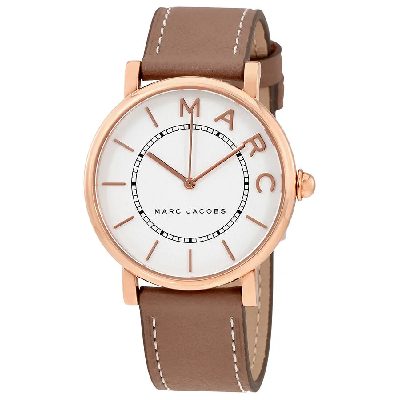 Marc Jacobs Roxy Silver Dial Ladies Cement Leather Watch MJ1533