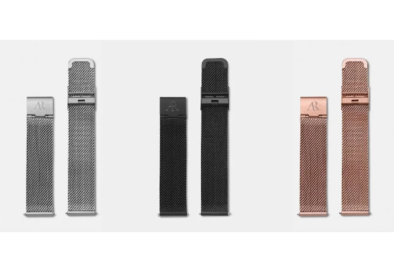 Monolith Mesh Strap (Black/Rosegold/Silver)