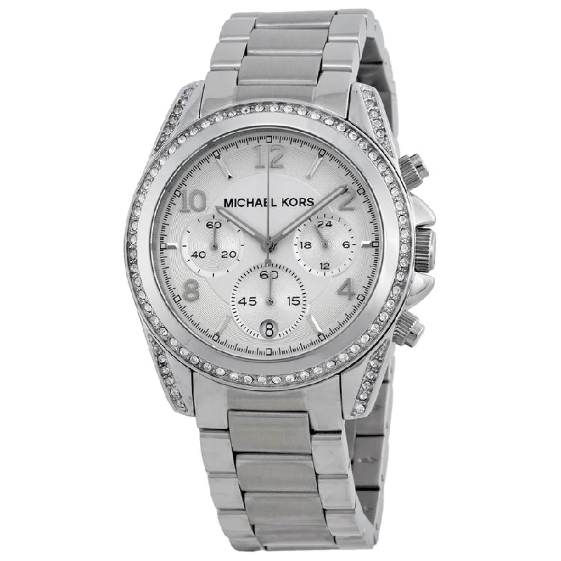 Michael Kors Chronograph White Crystal Ladies Watch MK5165