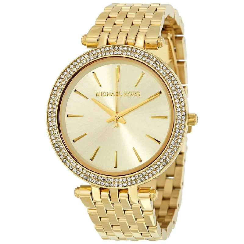 Michael Kors Darci Glitz Gold Dial Pave Bezel Ladies Watch MK3191