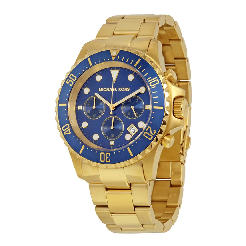 Michael Kors Everest Chronograph Navy Dial Gold-tone Men's Watch MK8267