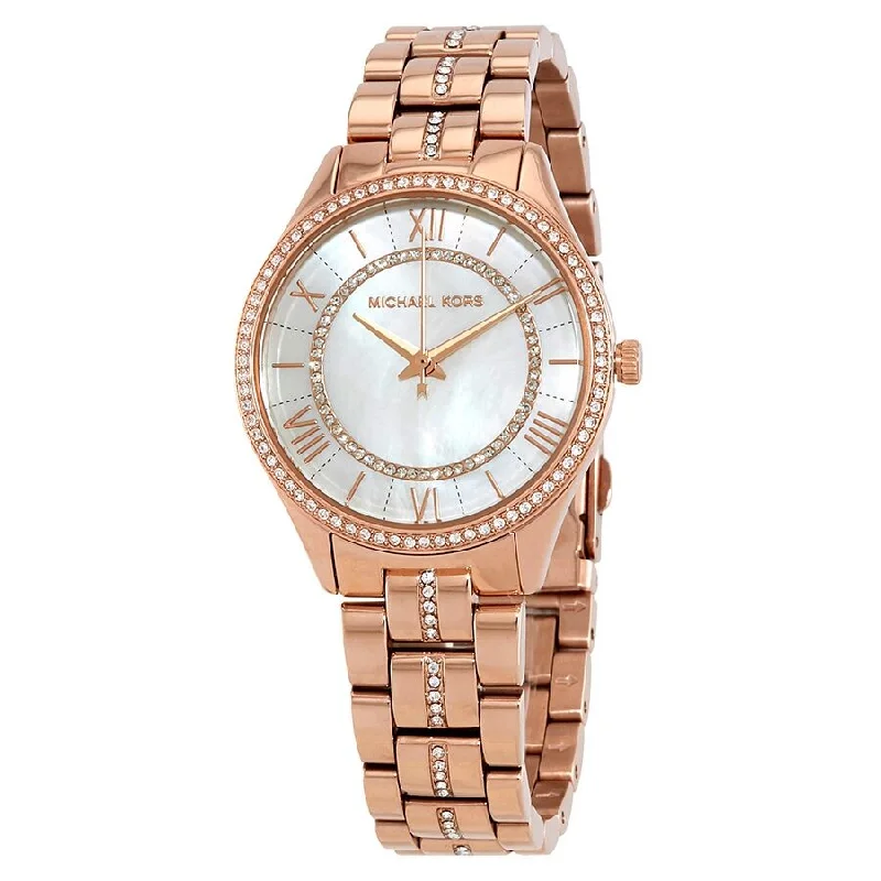 Michael Kors Lauryn Crystal Mother of Pearl Dial Ladies Watch MK3716