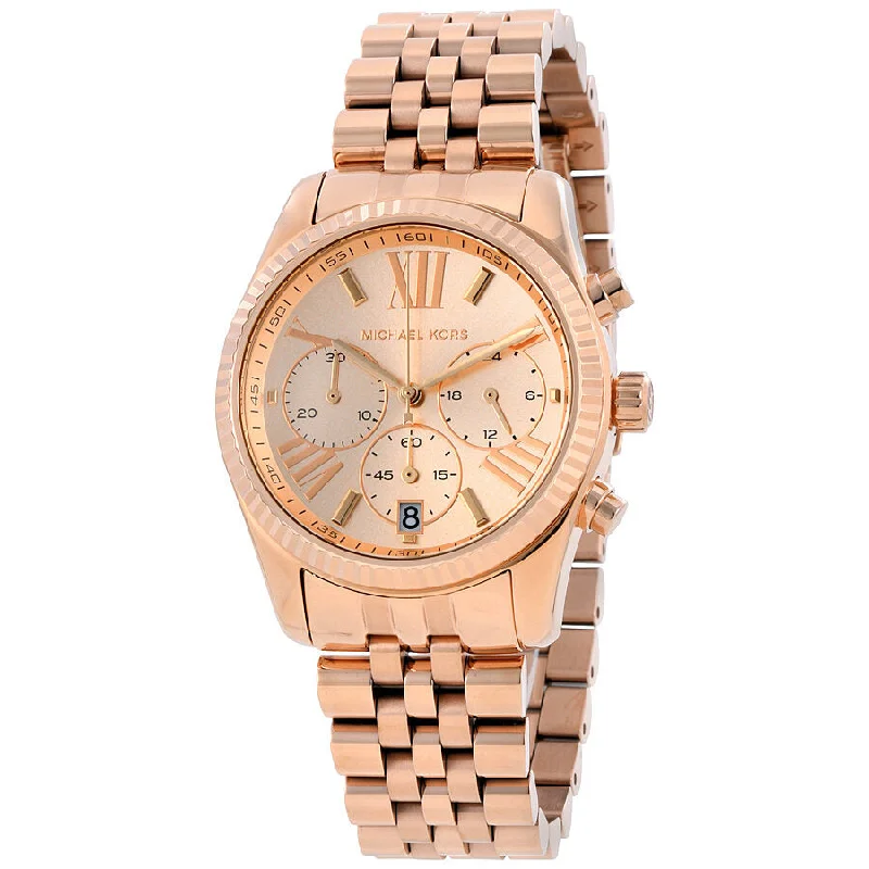 Michael Kors Lexington Chronograph Rose Dial Ladies Watch MK5569