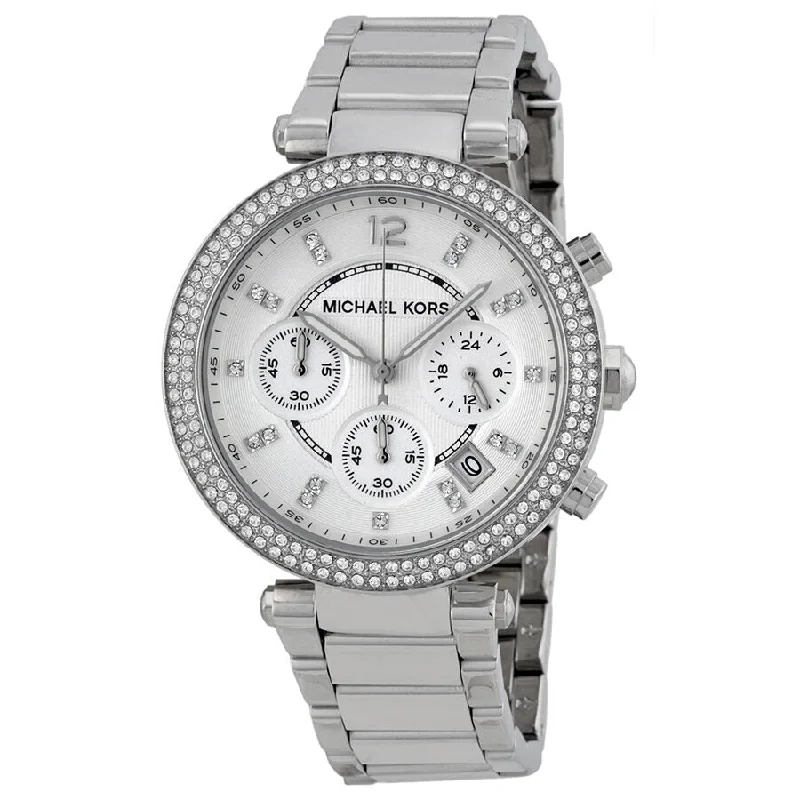 Michael Kors Parker Chronograph Silver Dial Ladies Watch MK5353