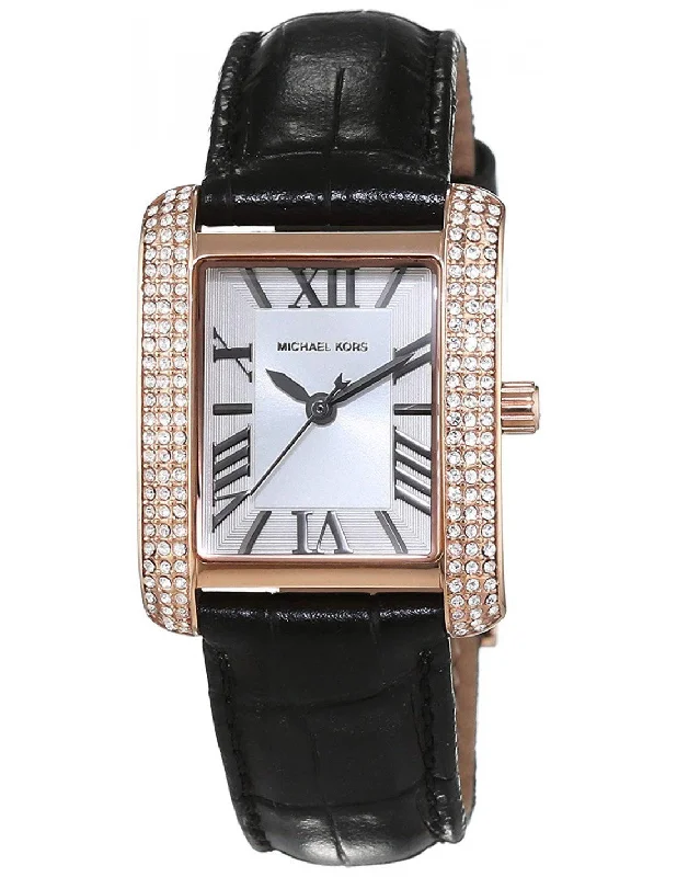 Michael Kors Rose Quartz Black Leather Ladies Watch MK2336