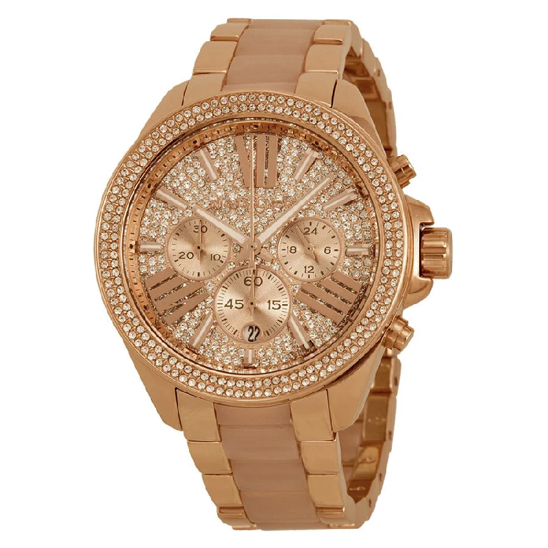 Michael Kors Wren Crystal Pave Dial Chronograph Ladies Watch MK6096 (Defect)