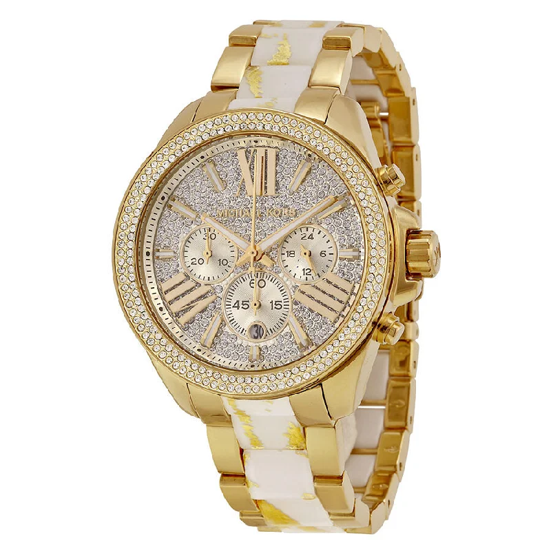 Michael Kors Wren White Zebra Diamond Dial Ladies Quartz Watch MK6157