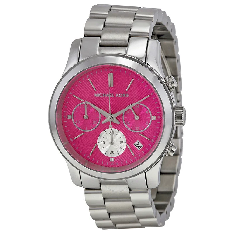 Michael Runway Chronograph Pink Dial Ladies Watch MK6160