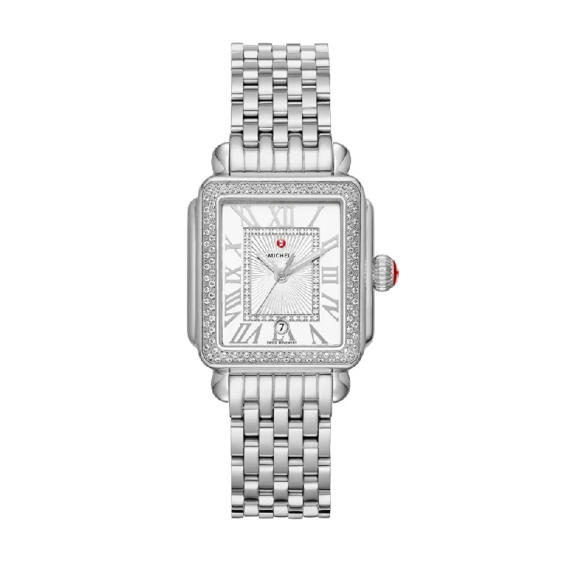 Michele Deco Madison Mid Stainless Diamond Watch