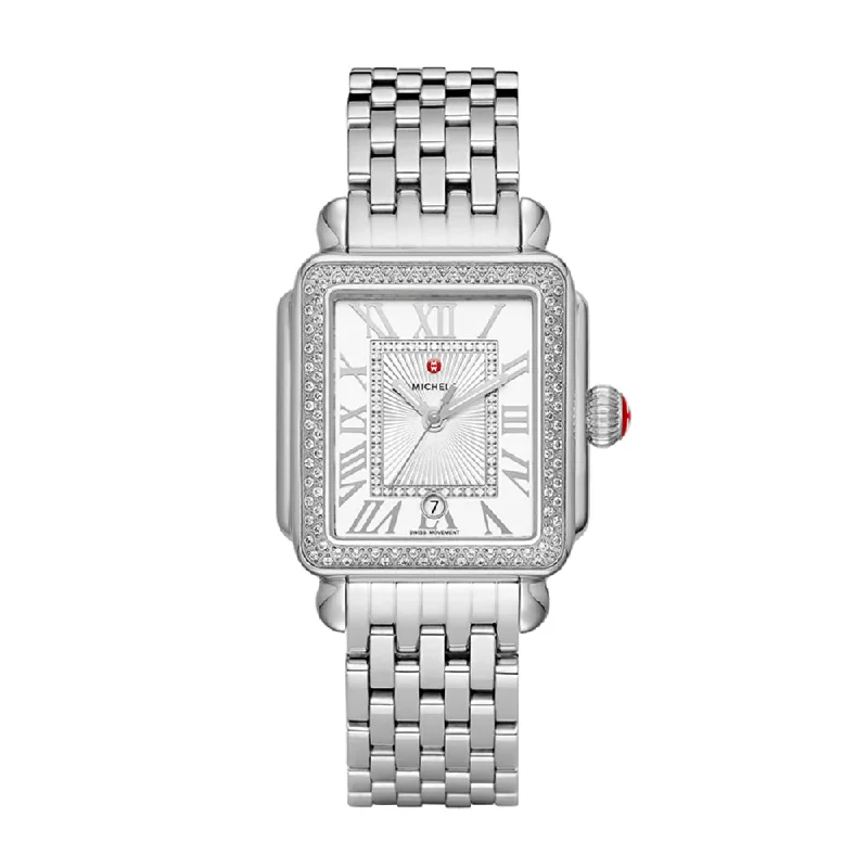 Michele Deco Madison Stainless Diamond Watch