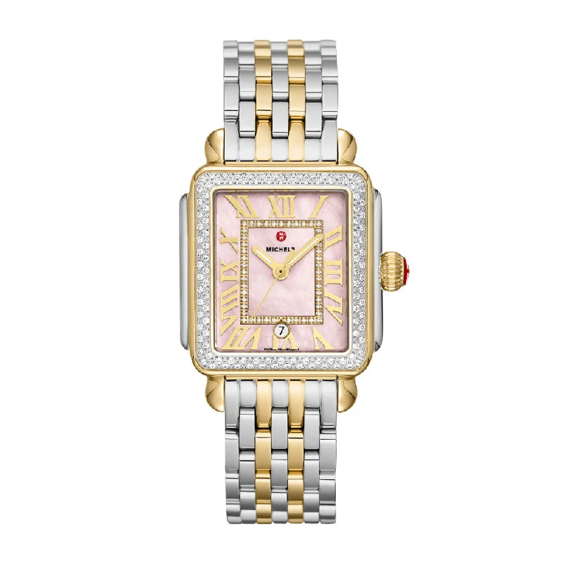 Michele Deco Madison Two-Tone 18k Gold-Plated Diamond Watch