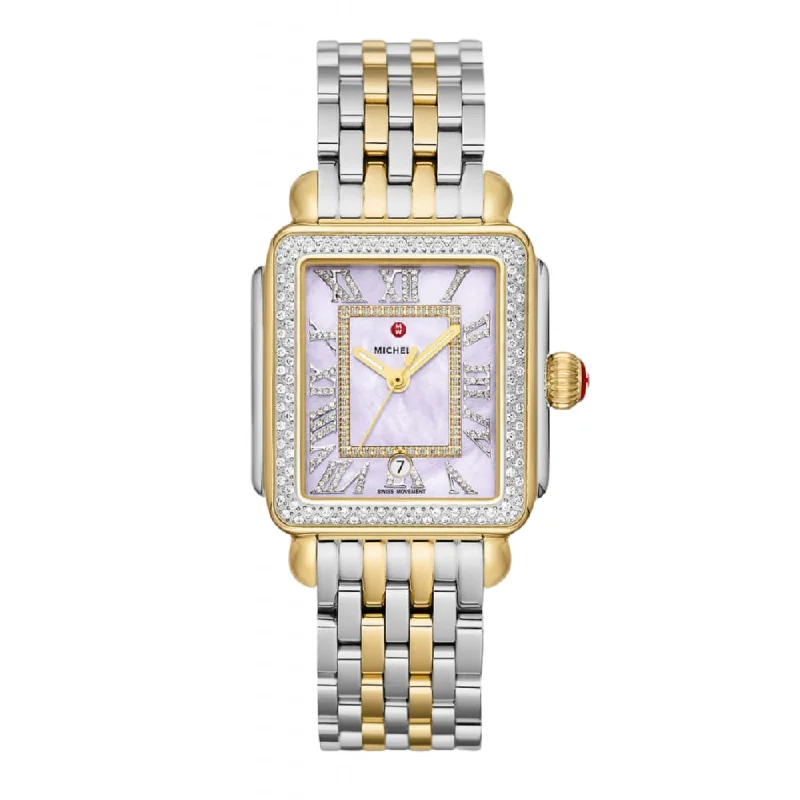 Michele Deco Madison Two-Tone 18k Gold-Plated Diamond Watch