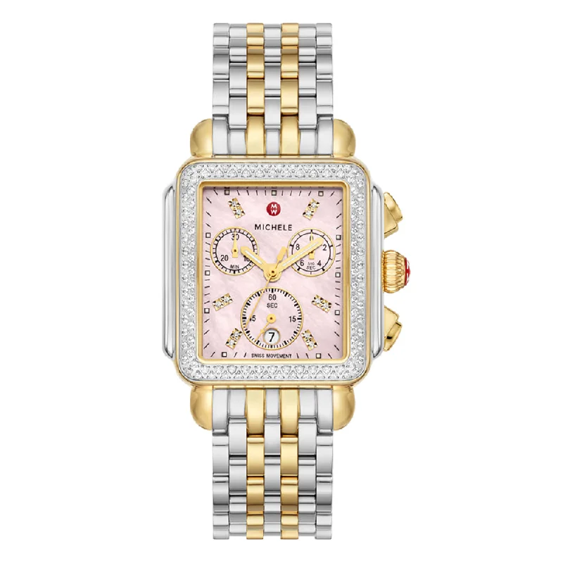 Michele Deco Two-Tone 18k Gold Plated-Diamond Watch