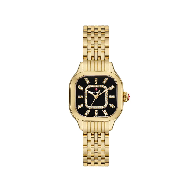 Michele Meggie 18k Gold-Plated Diamond Dial Watch