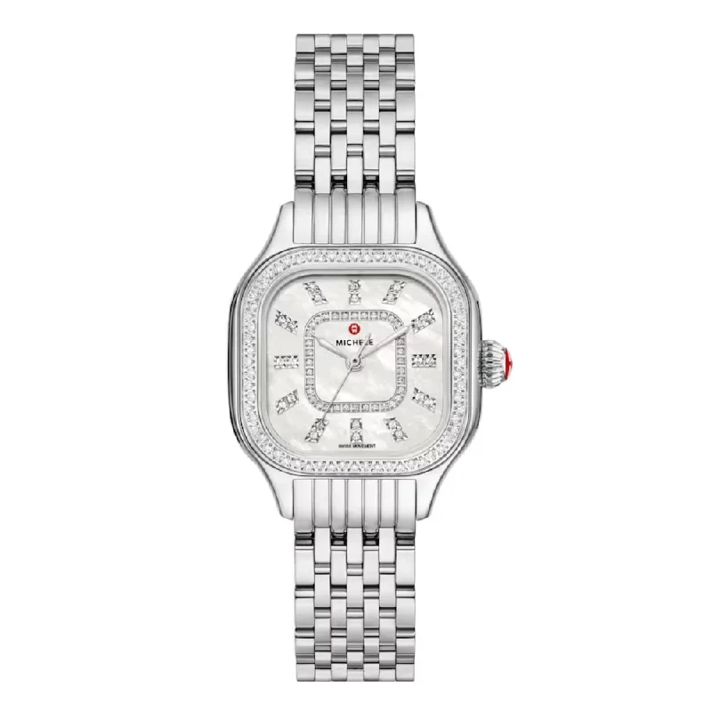 Michele Meggie Diamond 27mm Stainless Steel Quartz Watch