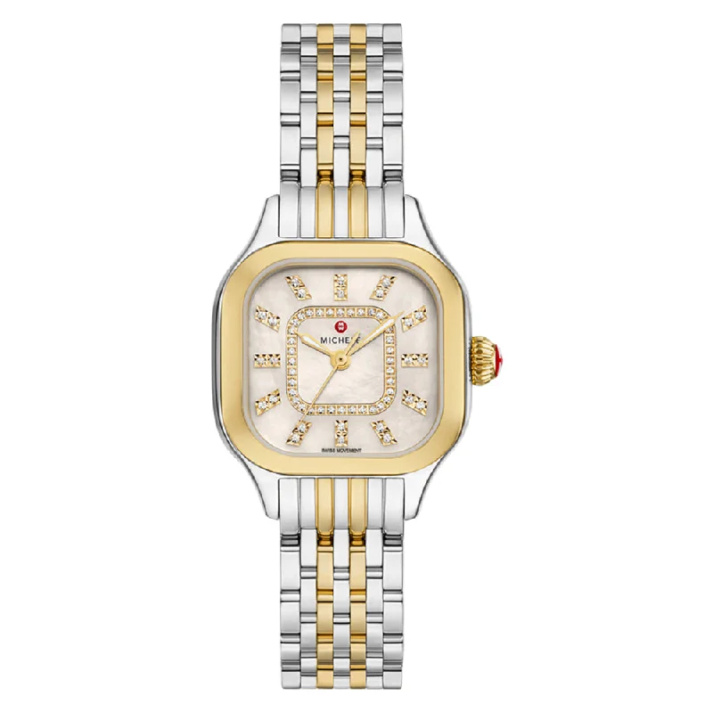 Michele Meggie Two-Tone 18k Gold-Plated Diamond Dial Watch