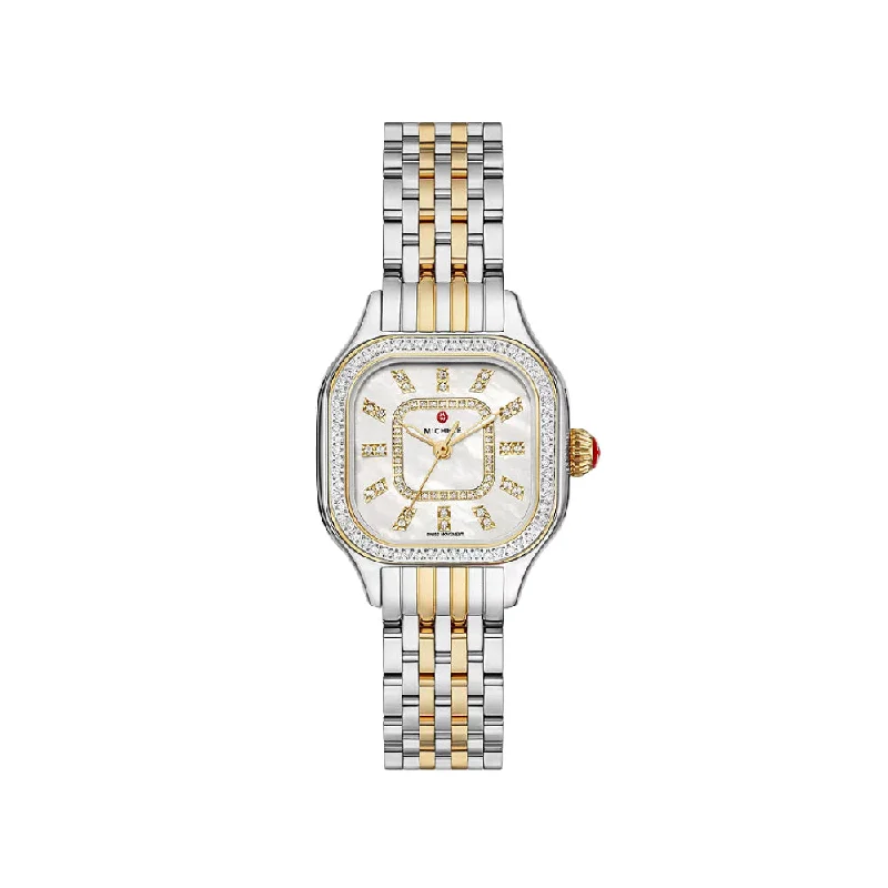 Michele Meggie Two-Tone Diamond Stainless Steel Watch