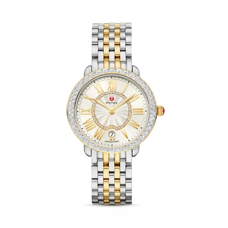 Michele Serein Mid Two-Tone 18K Gold Diamond Watch