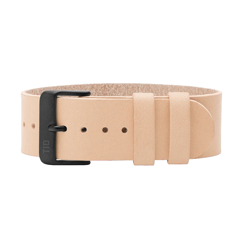 Natural Leather Strap with Black / Steel / Gold Buckle