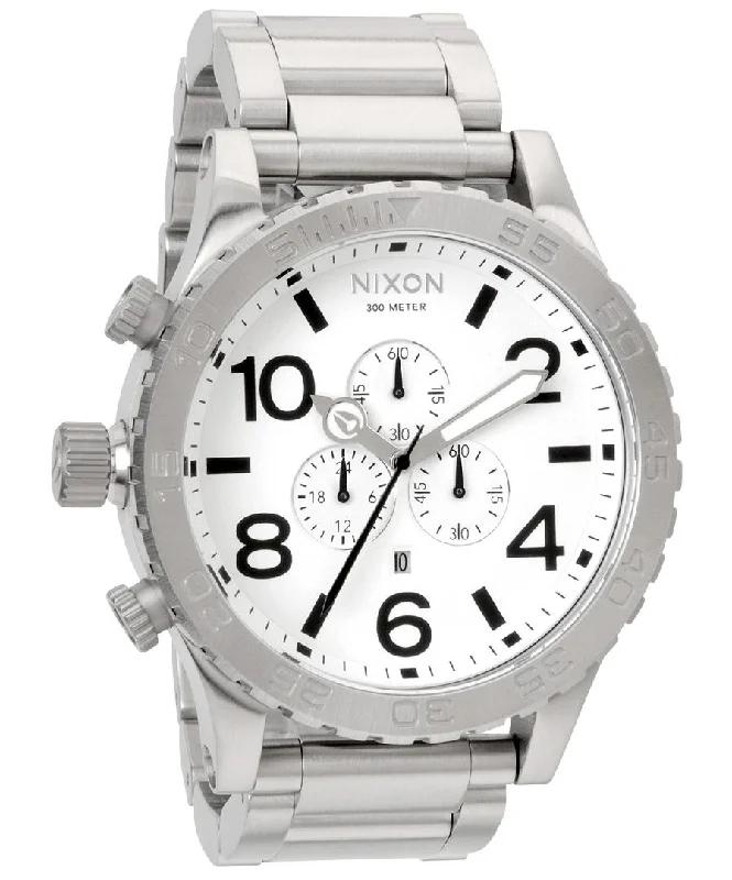 Nixon 51-30 Chronograph White Dial Stainless Steel Men's Watch A083-100