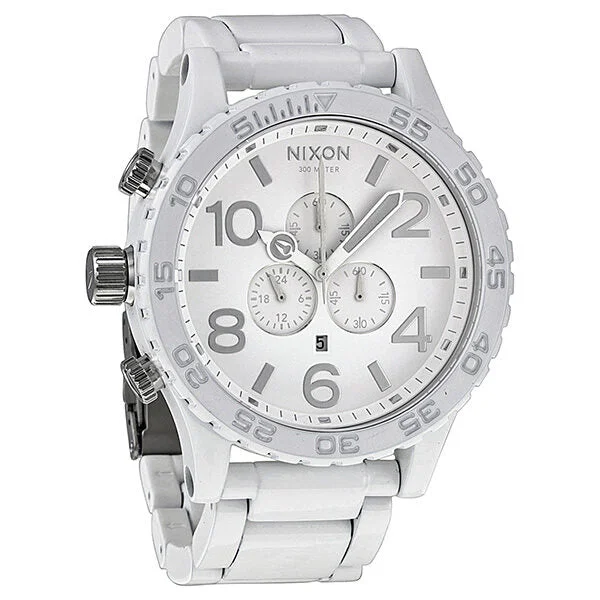 Nixon 51-30 Chronograph White Dial White PVD Men's Watch A083-1255