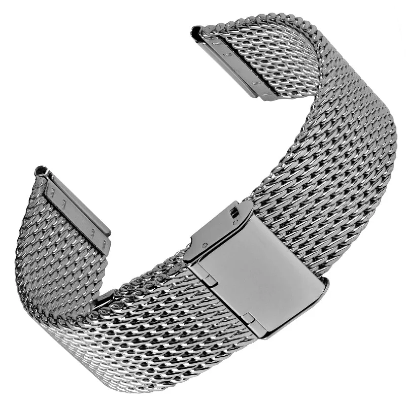 Oblique Milanese Mesh Stainless Watch Strap - Polished